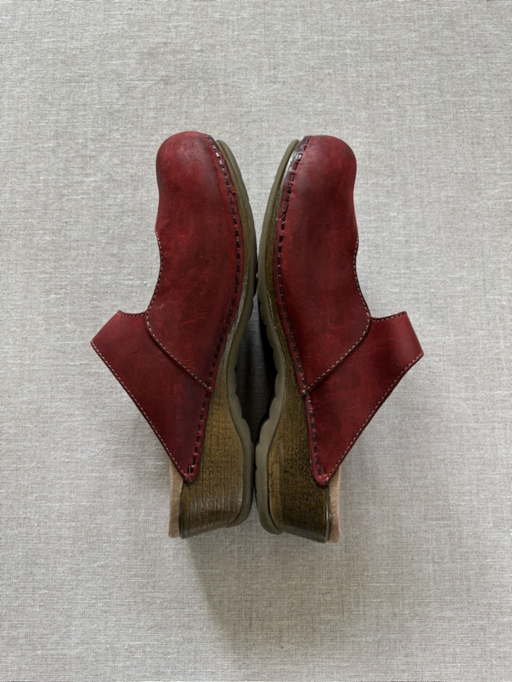 Dansko Women's Red Leather Mary Jane Clogs with Buckle Strap - Picture 3 of 13